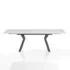 Table extensible jusqu'à 200 cm en céramique et acier - Belone Viadurini