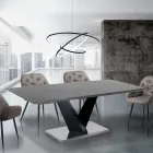 Table extensible à 200 cm en MDF Ciment - Holmium Viadurini