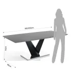 Table extensible à 200 cm en MDF Ciment - Holmium Viadurini