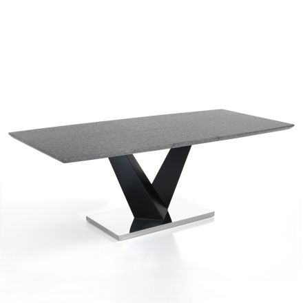 Table extensible à 200 cm en MDF Ciment - Holmium Viadurini