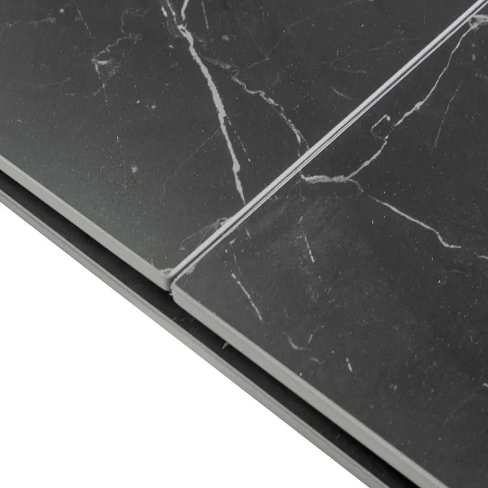 Table à rallonge 200 cm en métal et pierre de synthèse - Underwater Viadurini