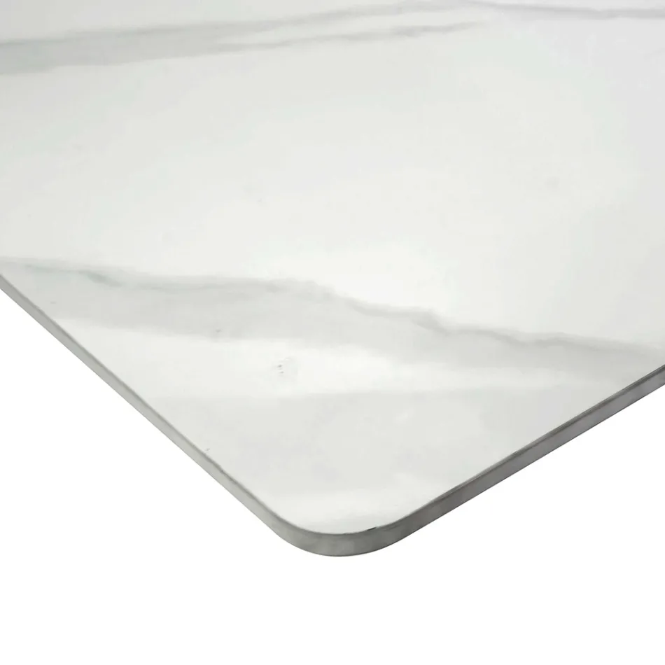 Table à rallonge 200 cm en métal et pierre de synthèse - Underwater Viadurini