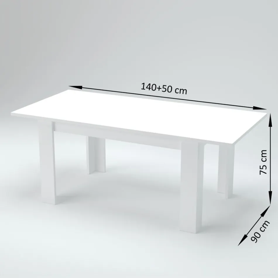 Table à manger design extensible à 210 cm en bois durable - Perro Viadurini