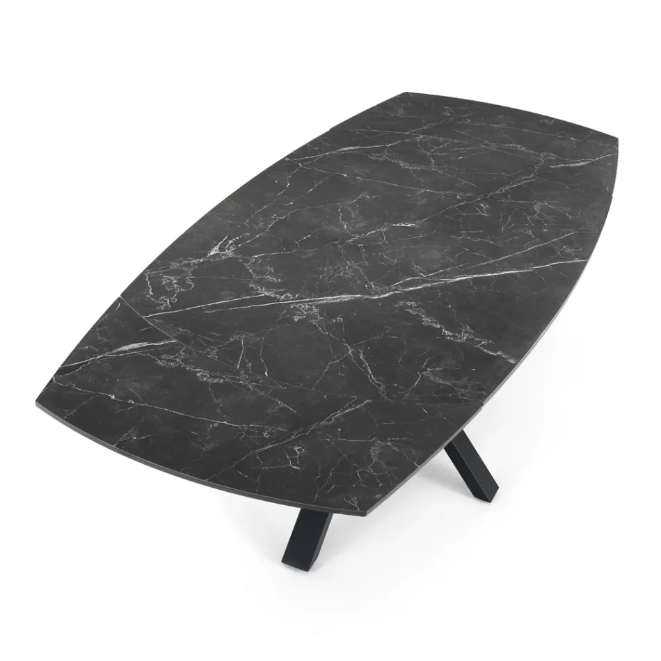 Table extensible jusqu'à 210 cm en acier et céramique - Bavosa Viadurini