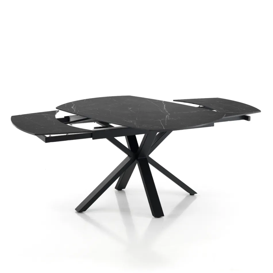Table extensible jusqu'à 210 cm en acier et céramique - Bavosa Viadurini