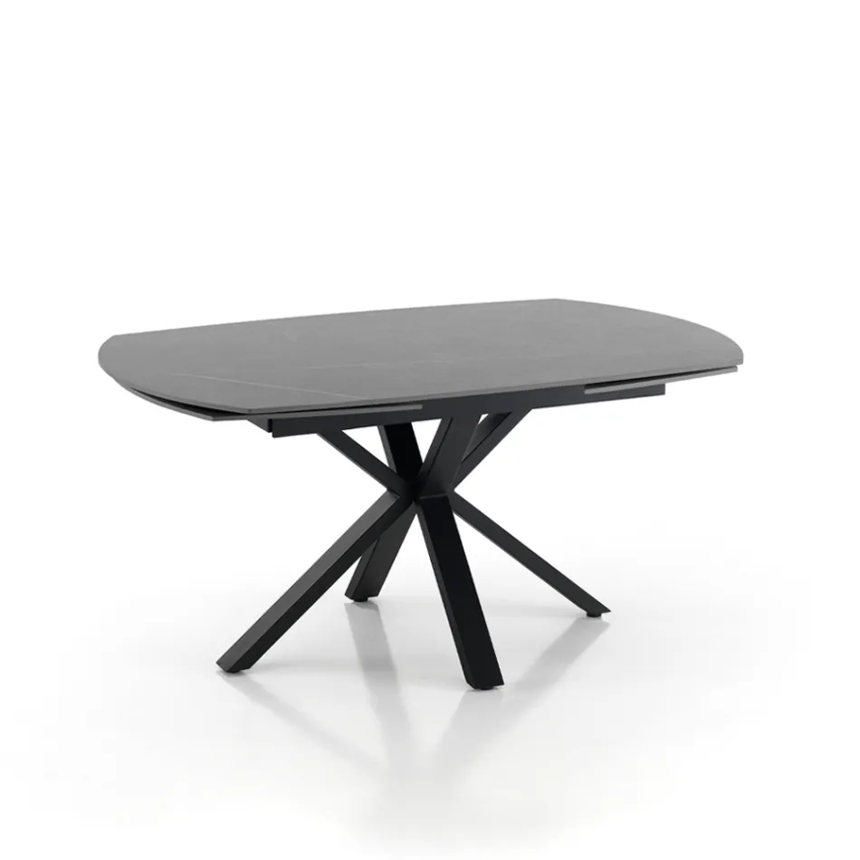 Table extensible jusqu'à 210 cm en acier et céramique - Bavosa Viadurini