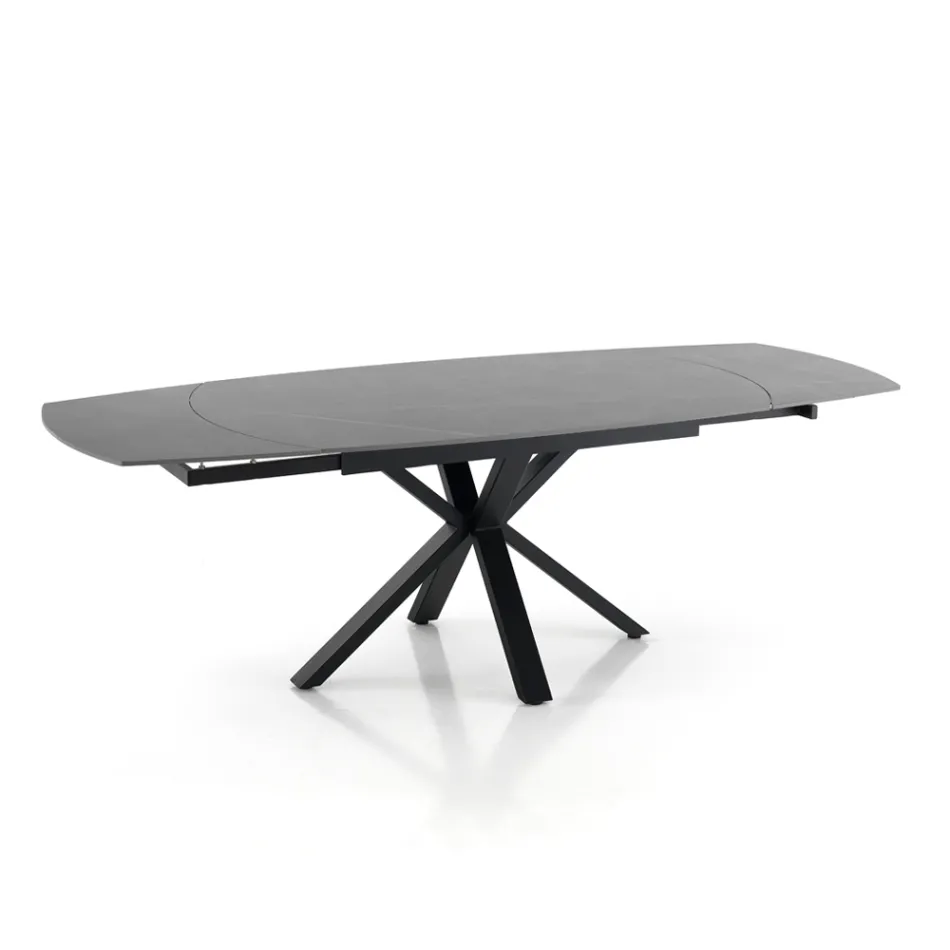 Table extensible jusqu'à 210 cm en acier et céramique - Bavosa Viadurini