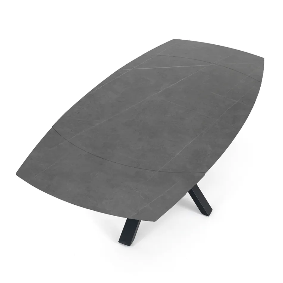 Table extensible jusqu'à 210 cm en acier et céramique - Bavosa Viadurini