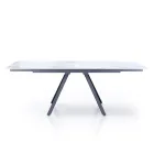 Table extensible jusqu'à 210 cm en acier gris et céramique - Canario Viadurini