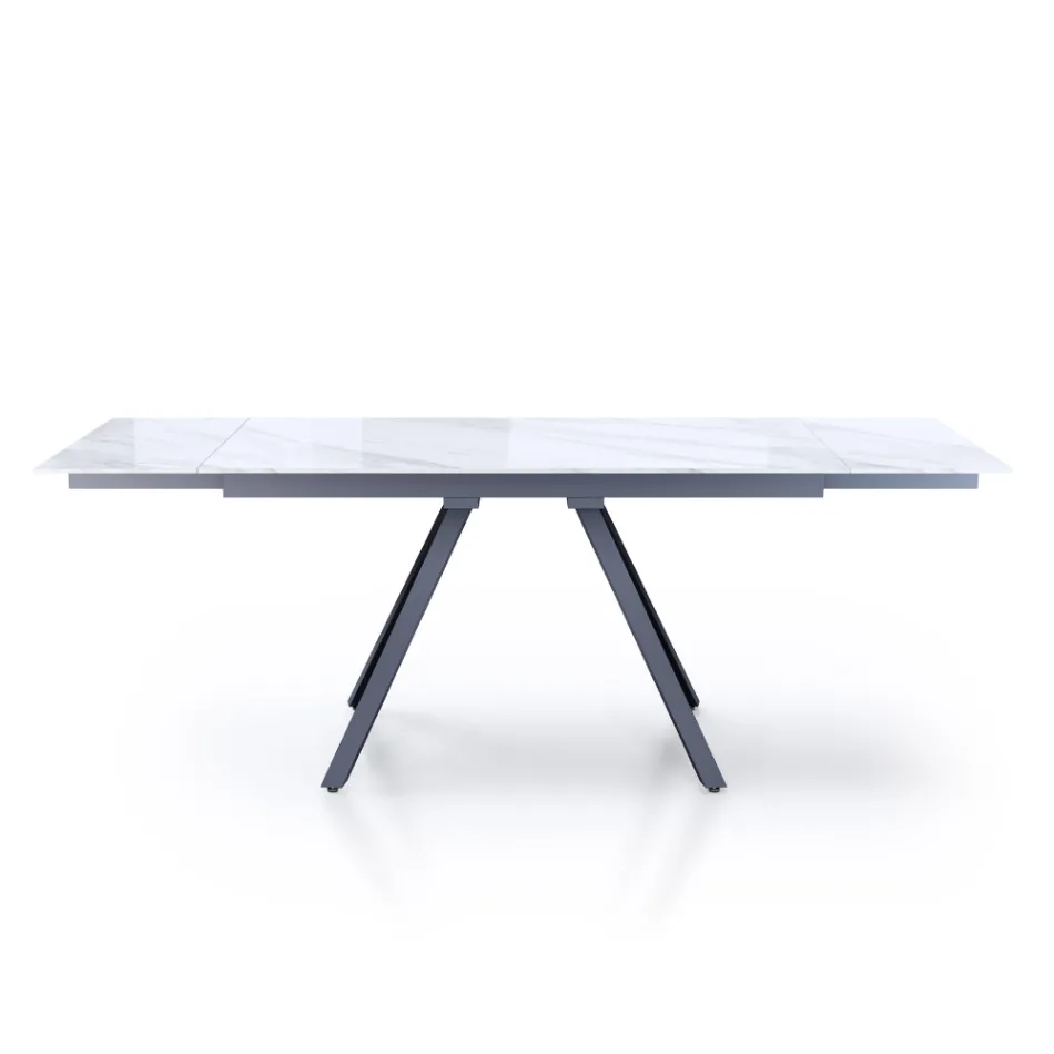Table extensible jusqu'à 210 cm en acier gris et céramique - Canario Viadurini
