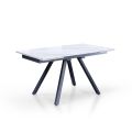 Table extensible jusqu'à 210 cm en acier gris et céramique - Canario
