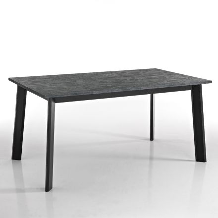 Table Extensible à 220 cm avec Base en Hêtre Graphite Made in Italy - Toles Viadurini