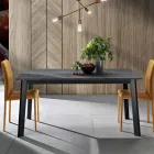 Table Extensible à 220 cm avec Base en Hêtre Graphite Made in Italy - Toles Viadurini