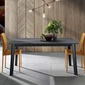 Table Extensible à 220 cm avec Base en Hêtre Graphite Made in Italy - Toles