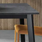 Table Extensible à 220 cm avec Base en Hêtre Graphite Made in Italy - Toles Viadurini