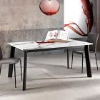 Table Extensible à 220 cm avec Base en Hêtre Graphite Made in Italy - Toles Viadurini