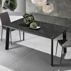 Table Extensible à 220 cm avec Base en Hêtre Graphite Made in Italy - Toles Viadurini
