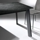 Table Extensible à 220 cm avec Base en Hêtre Graphite Made in Italy - Toles Viadurini