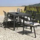 Table extensible 220 cm en aluminium anthracite pour le jardin - Ciseaux Viadurini