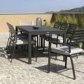 Table extensible 220 cm en aluminium anthracite pour le jardin - Ciseaux
