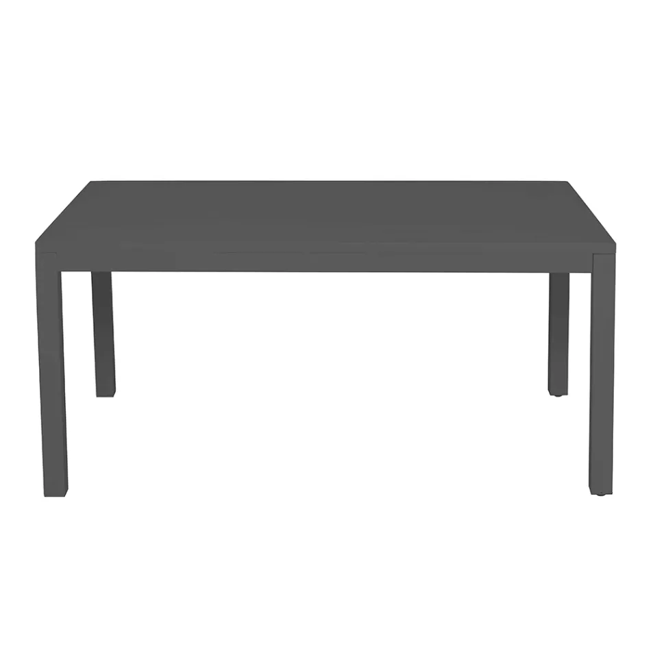 Table extensible 220 cm en aluminium anthracite pour le jardin - Ciseaux Viadurini