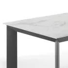 Table extensible jusqu'à 220 cm en céramique finition marbre - Berice Viadurini