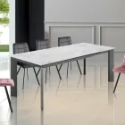 Table extensible jusqu'à 220 cm en céramique finition marbre - Berice Viadurini