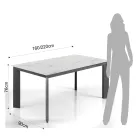 Table extensible jusqu'à 220 cm en céramique finition marbre - Berice Viadurini