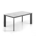 Table extensible jusqu'à 220 cm en céramique finition marbre - Berice Viadurini