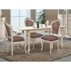 Table Extensible à 220 cm en Bois Blanc et Or Made in Italy - Luxury Viadurini