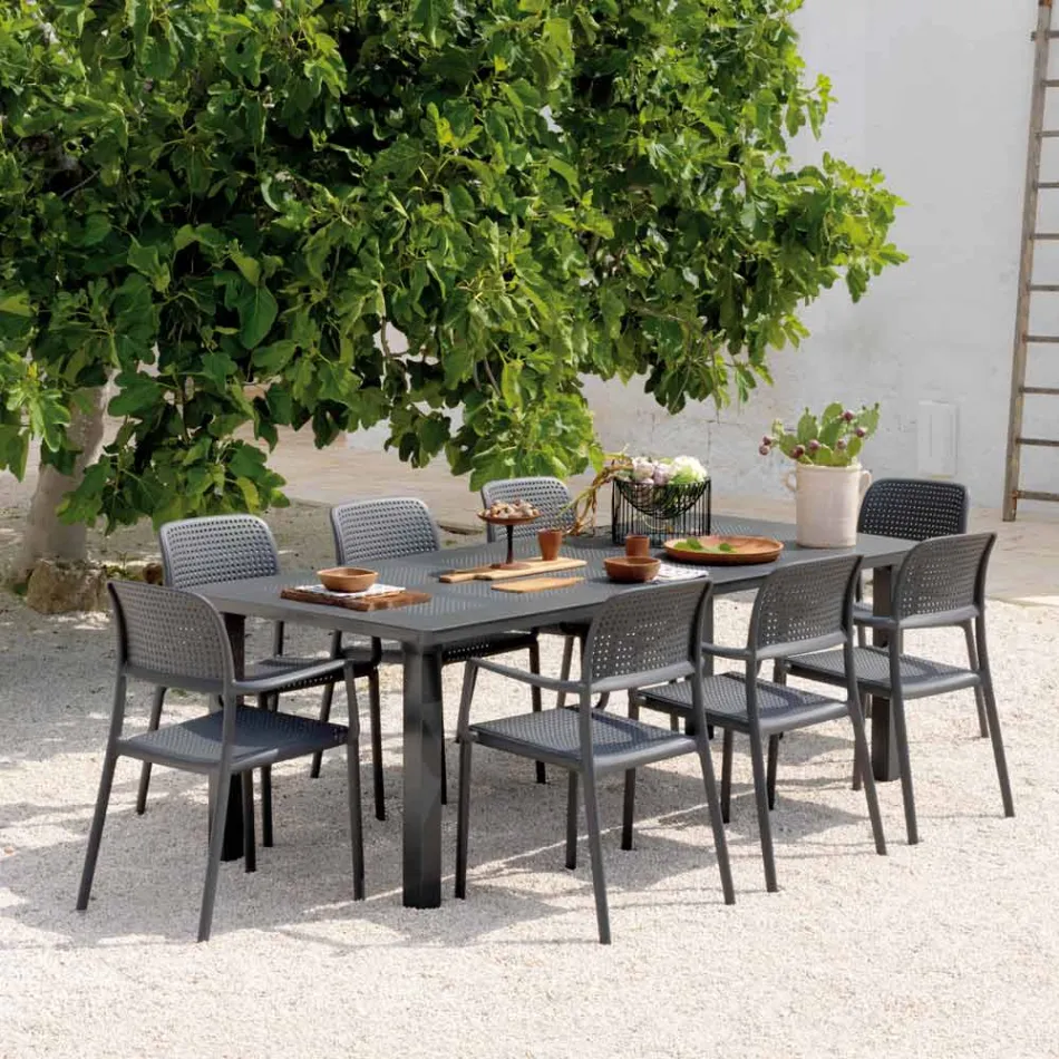 Table extensible jusqu'à 220 cm en Polypropylène et Aluminium - Oreiller Viadurini