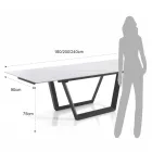 Table Extensible jusqu'à 240 cm en Acier Gris - Bonito Viadurini