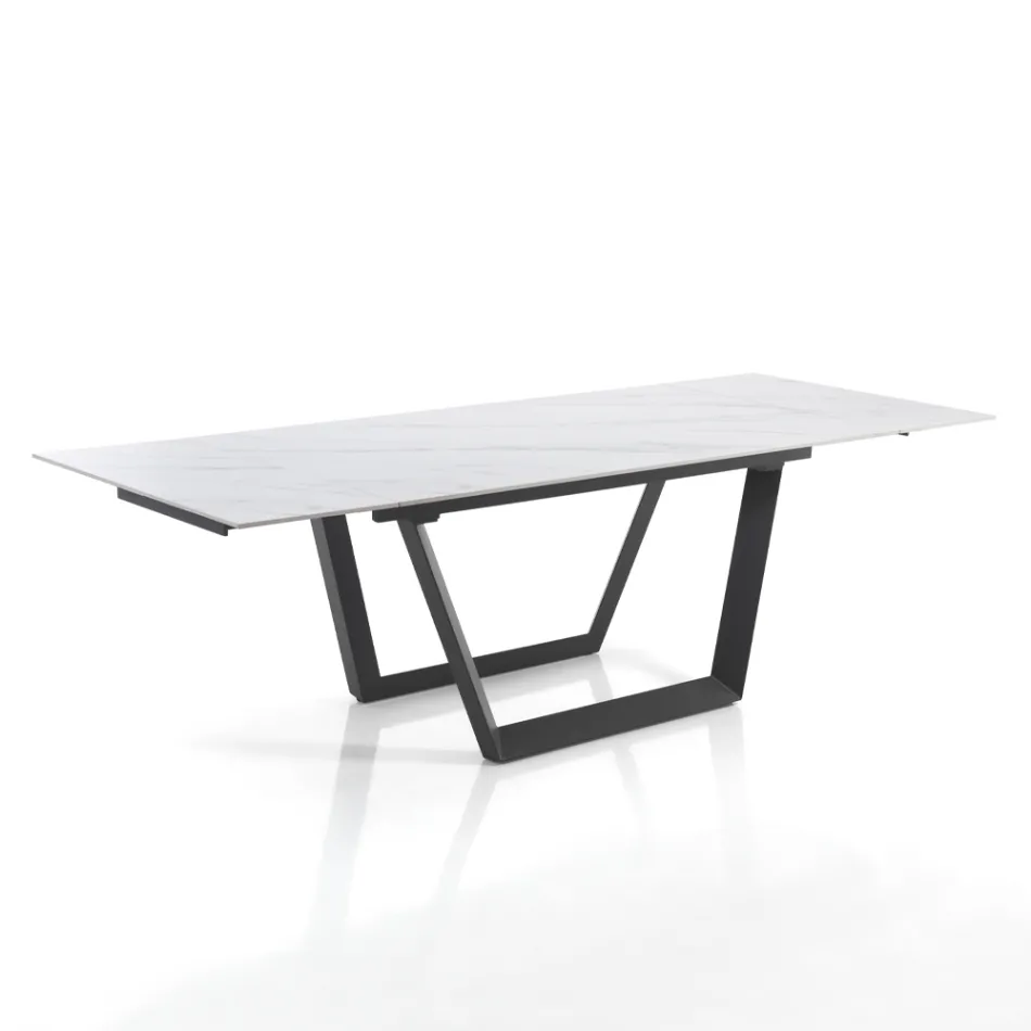 Table Extensible jusqu'à 240 cm en Acier Gris - Bonito Viadurini