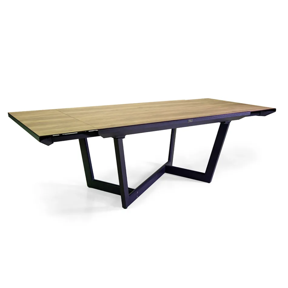 Table à rallonge 240 cm en aluminium avec plateau HPL - Righello Viadurini
