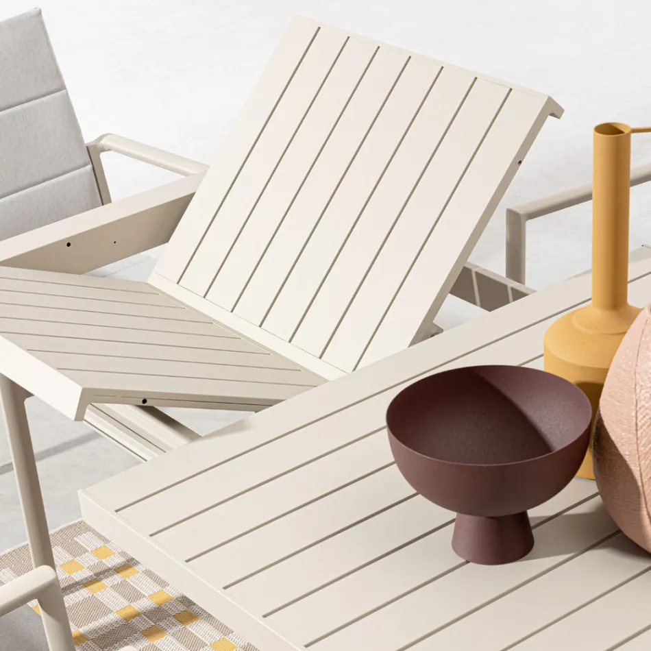 Table extensible jusqu'à 240 cm en aluminium thermolaqué - Peinture Viadurini