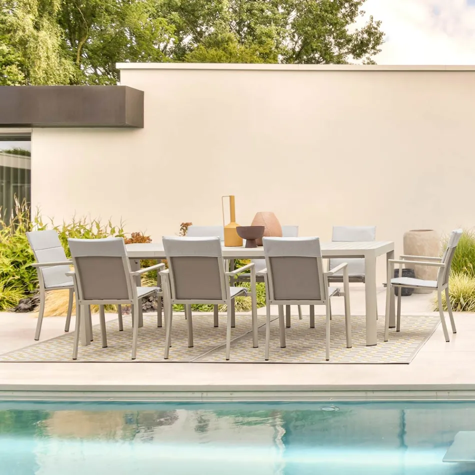 Table extensible jusqu'à 240 cm en aluminium thermolaqué - Peinture Viadurini