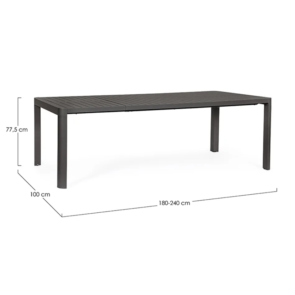 Table extensible jusqu'à 240 cm en aluminium thermolaqué - Peinture Viadurini