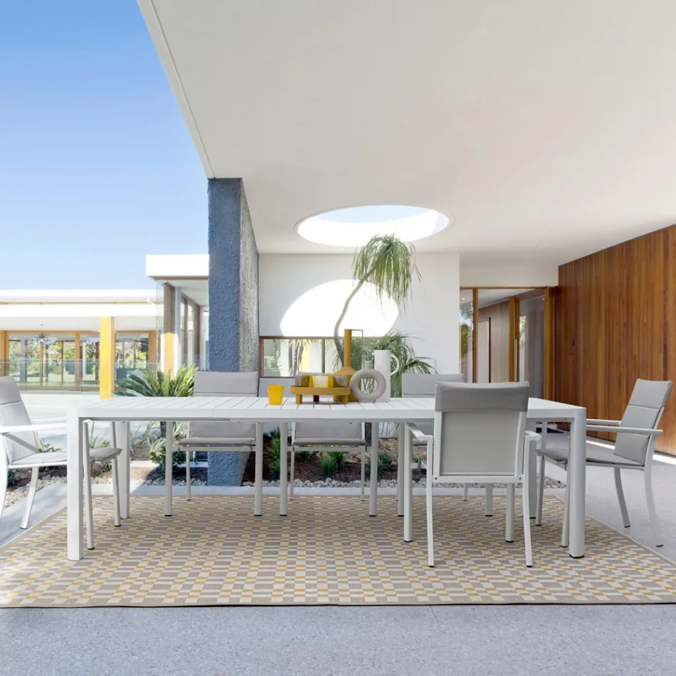 Table extensible jusqu'à 240 cm en aluminium thermolaqué - Peinture Viadurini