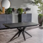 Table extensible jusqu'à 240 cm en céramique et piètement métal - Bouquet Viadurini