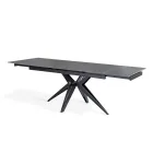 Table extensible jusqu'à 240 cm en céramique et piètement métal - Bouquet Viadurini