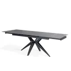 Table extensible jusqu'à 240 cm en céramique et piètement métal - Bouquet Viadurini