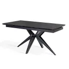 Table extensible jusqu'à 240 cm en céramique et piètement métal - Bouquet Viadurini
