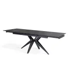 Table extensible jusqu'à 240 cm en céramique et piètement métal - Bouquet Viadurini