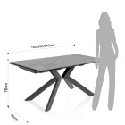 Table extensible jusqu'à 240 cm en céramique finition marbre - chlore Viadurini