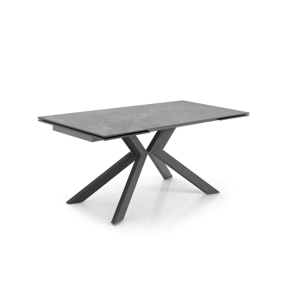 Table extensible jusqu'à 240 cm en céramique finition marbre - chlore Viadurini