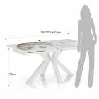 Table extensible jusqu'à 240 cm en céramique finition marbre onyx poli - Piémont Viadurini