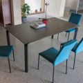Table extensible 240 cm en métal et plateau en vitrocéramique - Lumera