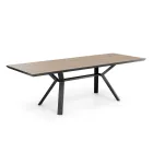Table extensible jusqu'à 240 cm en métal noir et MDF - Donzella Viadurini