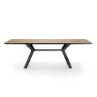 Table extensible jusqu'à 240 cm en métal noir et MDF - Donzella Viadurini