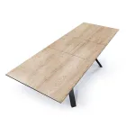 Table extensible jusqu'à 240 cm en métal noir et MDF - Donzella Viadurini